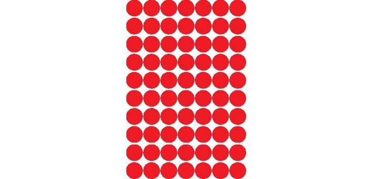 Apli étiquettes rondes en pochette diamètre 19 mm, rouge, 560 pièces, 70 par feuille