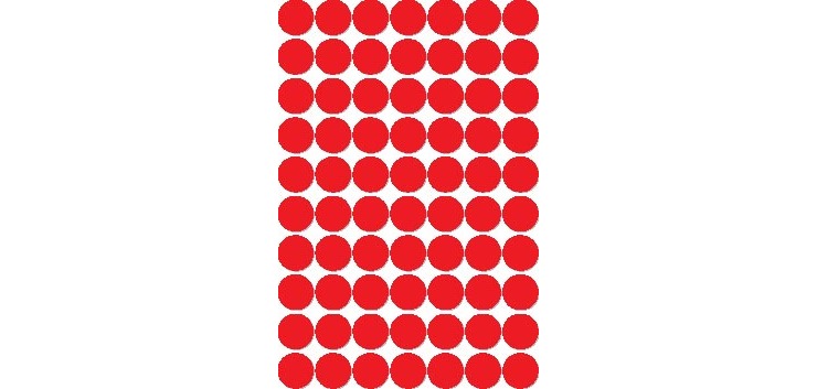 Apli runde Etiketten im Beutel Durchmesser 19 mm, rot, 560 Stück, 70 pro Blatt