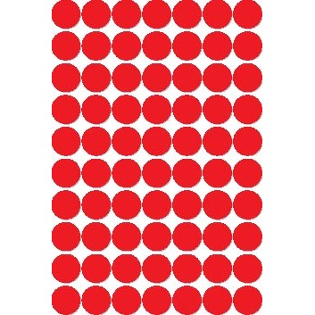 Apli étiquettes rondes en pochette diamètre 19 mm, rouge, 560 pièces, 70 par feuille