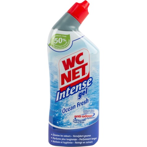 WC NET toiletreiniger Intense Ocean Fresh, fles van 750 ml