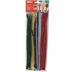 Apli chenilles, blister de 50 pièces, couleurs assorties