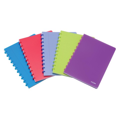 Atoma Trendy cahier, ft A4, 144 pages, PP, commercieel quadrillé, couleurs assorties