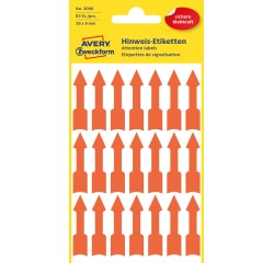 Avery Zweckform 3008, markeringspijlen, lichtrood, 3 vel, 63 per vel, 39 x 9 mm