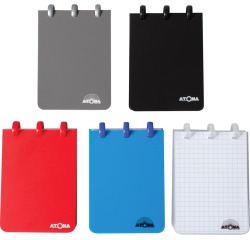 Atoma carnet de poche ft A7, 120 pages, PP, quadrillé 5 mm, couleurs assorties