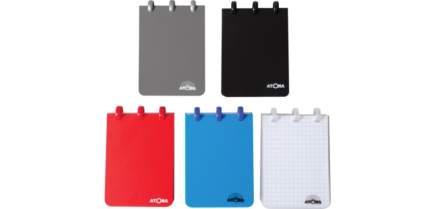 Atoma Pocket-Notizbuch ft A7, 120 Seiten, PP, 5 mm kariert, sortierte Farben