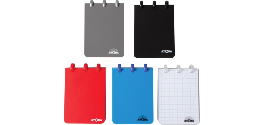 Atoma carnet de poche ft A7, 120 pages, PP, quadrillé 5 mm, couleurs assorties