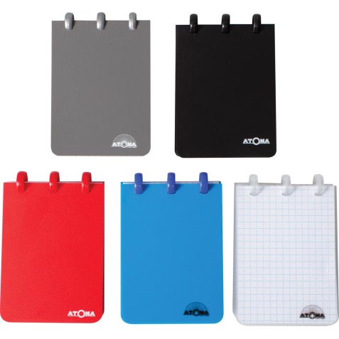 Atoma carnet de poche ft A7, 120 pages, PP, quadrillé 5 mm, couleurs assorties