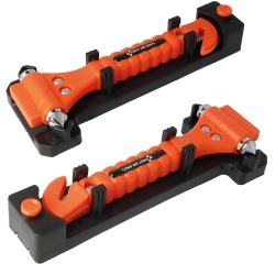 Westcott First Aid Only marteau de secours avec coupeur de ceinture, incl. fixation, 2 pièces, orange