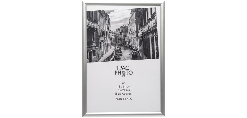 Inspire by Hampton Frames aluminum photo frame, A5 size, silver