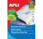 Apli étiquettes blanches ft 210 x 297 mm (l x h) (A4), 100 pièces, 1 par feuille (1281)