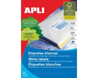 Apli witte etiketten ft 210 x 297 mm (b x h) (A4), 100 stuks, 1 per blad (1281)