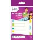Avery Familie laminierte Etiketten, heftbarer Beutel mit 24 Etiketten, klassische Formate und Farben