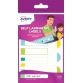 Avery Family étiquettes plastifiées, sachet brochable avec 24 étiquettes, formats et couleurs classiques