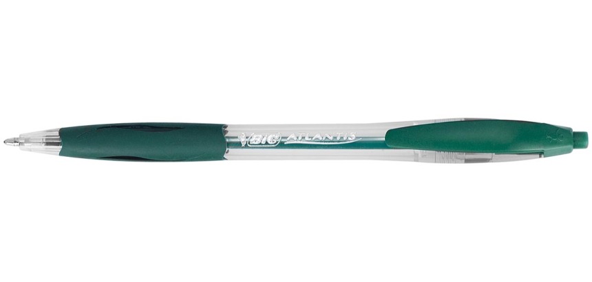 BIC Atlantis Classic Grip Click Medium Ballpoint Pen Green