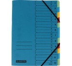 Class'ex trieur A-Z et 1-12, bleu avec 12 onglets colorés