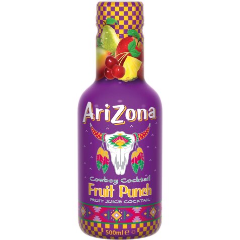 Arizona ijsthee Fruit Punch, flesje van 500 ml, pak van 6 stuks