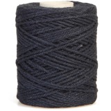 Bouhon cordon coton macramé 50 g, ca. 65 m, épaisseur: 1 mm, bleu foncé