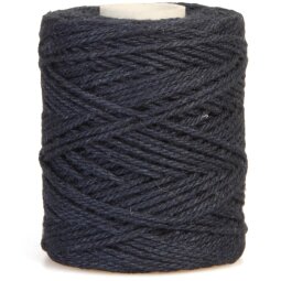 Bouhon cordon coton macramé 50 g, ca. 65 m, épaisseur: 1 mm, bleu foncé