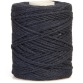 Bouhon cordon coton macramé 50 g, ca. 65 m, épaisseur: 1 mm, bleu foncé