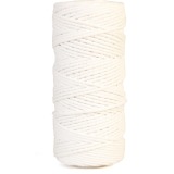 Bouhon cordon coton macramé 200 g, ca.130 m, épaisseur: 2 mm, blanc