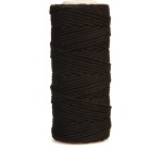 Bouhon cordon coton macramé 200 g , ca.130 m, épaisseur: 2 mm, noir