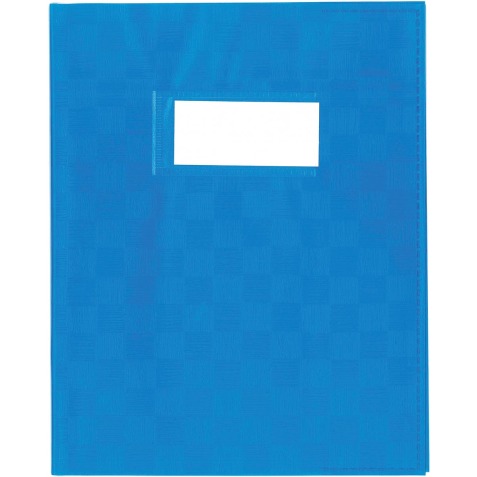 Schriftomslag, ft 16,5 x 21 cm, uit plastiek van 120 micron, blauw