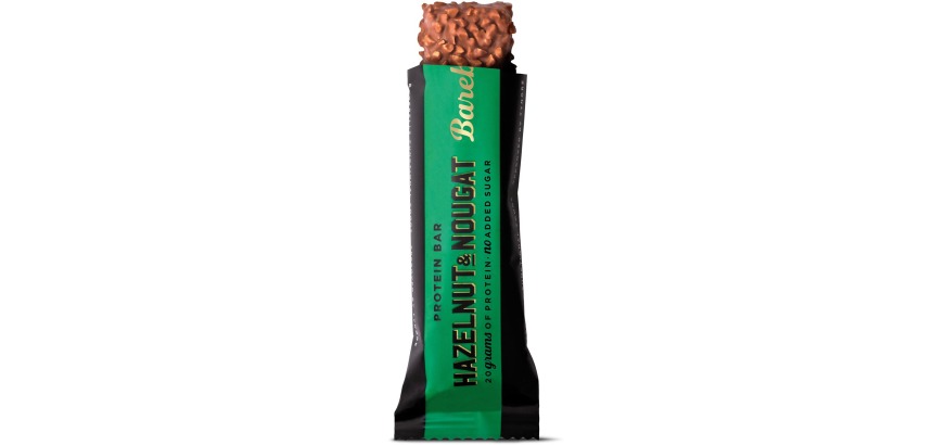 Barebells Riegel Original Haselnuss & Nougat, 55 g, Packung mit 12 Stück
