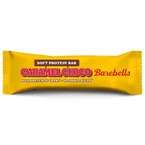 Barebells Soft Caramel Choco, barre de 55 g, paquet de 12 pièces