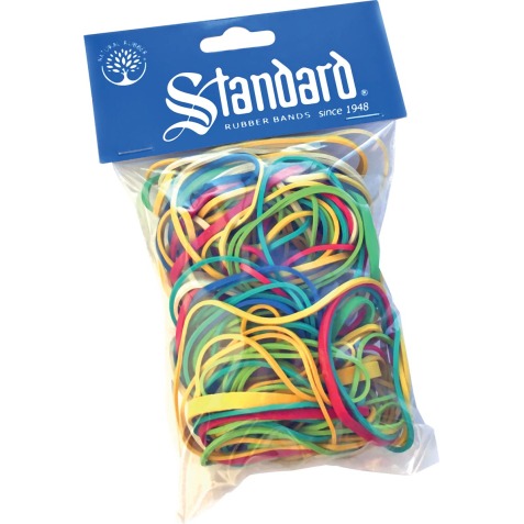 Standard élastiques 1,5/2 x 70/90 mm, couleurs assorties, sachet de 50 pièces