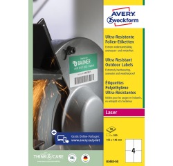 Avery étiquettes ultra-résistantes, ft 105 x 148 mm, boîte de 200 étiquettes