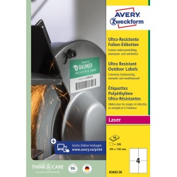 Avery étiquettes ultra-résistantes, ft 105 x 148 mm, boîte de 200 étiquettes