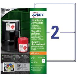 Avery ultra resistente etiketten ft 200 x 144 mm (b x h), doos van 100 etiketten