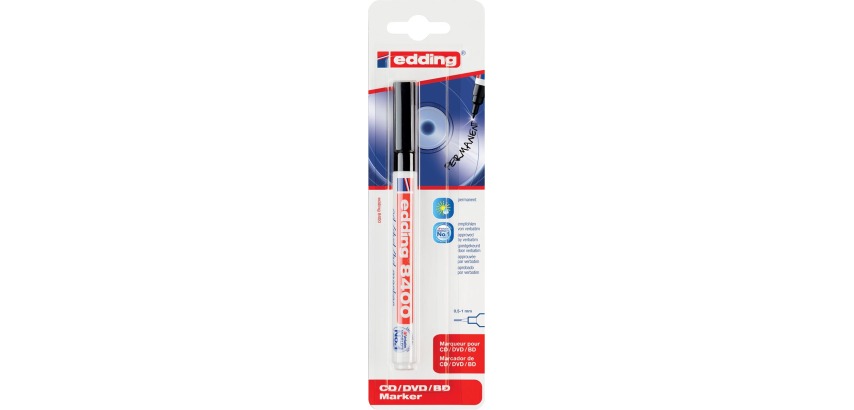 Feutre CD edding 8400 ogive 0,5-1mm noir blister
