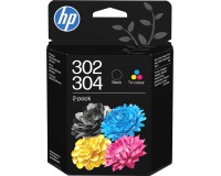 HP Tintenpatrone 302/304, 100 - 120 Seiten, OEM B82L1AE, 1 x Schwarz und 1 x 3 Farben