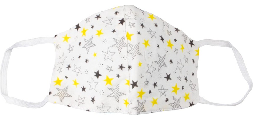 Washable mask, star pattern, size: children, pack of 5 pieces