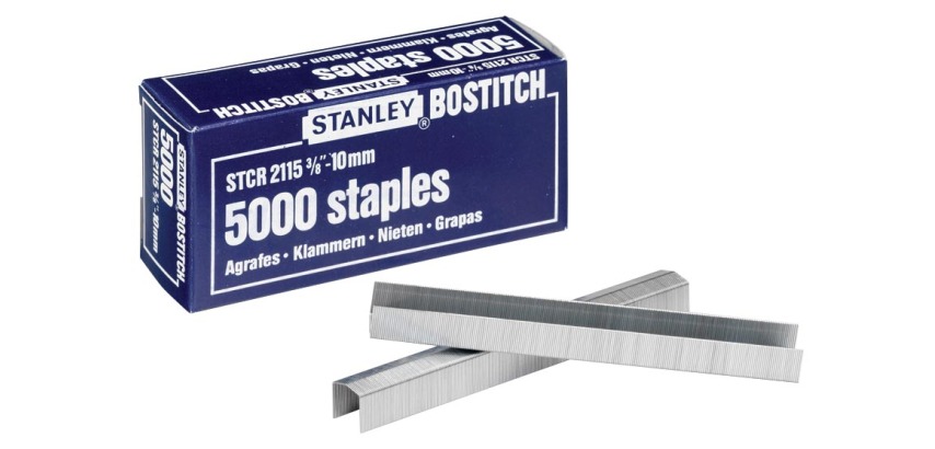 Bostitch agrafes STCR211510Z, 10 mm, pour B8P, B8HC, B8E, B8HDP, boîte de 5000 agrafes