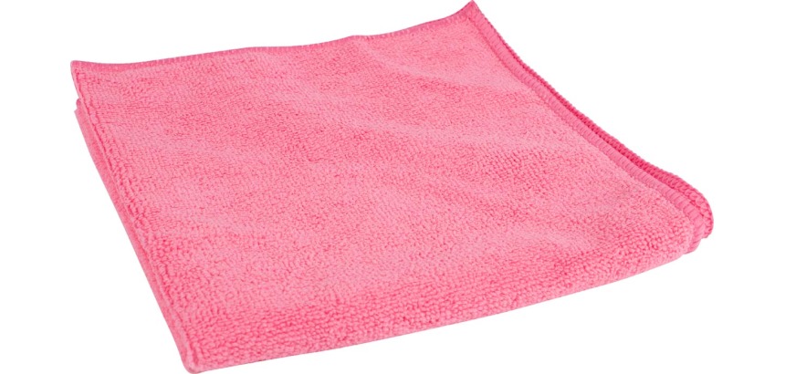 Microfiber cloth, ft 40 x 40 cm, pink, pack of 10 pieces