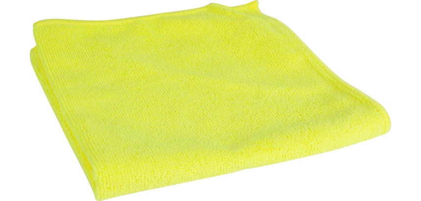 Microfiber cloth, 40 x 40 cm, yellow, pack of 10 pieces