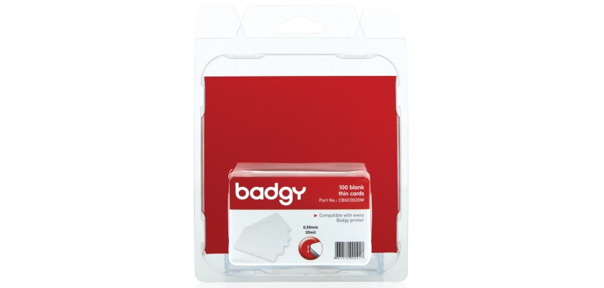 100 blank white cards, 0.50mm, for Badgy100 and Badgy200