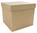 Décopatch boîte, papier-maché, S, carré