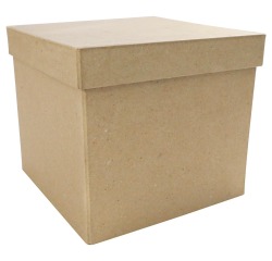 Décopatch boîte, papier-maché, S, carré