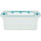 Whitefurze Carry Box boîte de rangement 5 litres, transparent avec poignées bleu