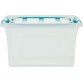 Whitefurze Carry Box boîte de rangement 7 litres, transparent avec poignées bleu