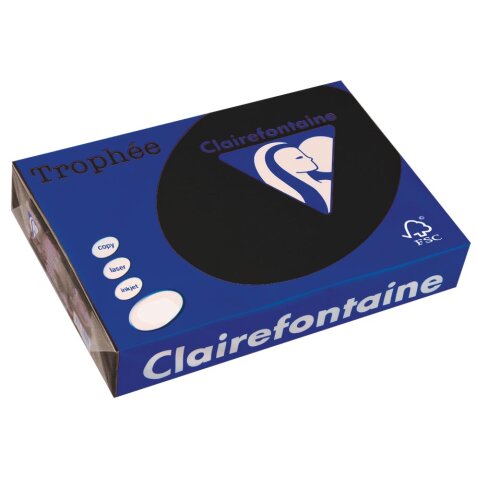 Clairefontaine Trophée Pastel, gekleurd papier, A4, 160 g, 250 vel, zwart