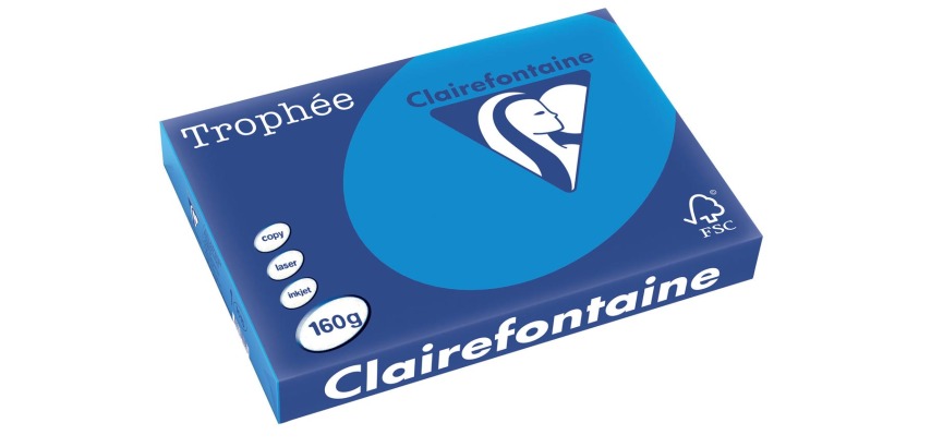 Clairefontaine Trophée Intens, papier couleur, A3, 160 g, 250 feuilles, turquoise
