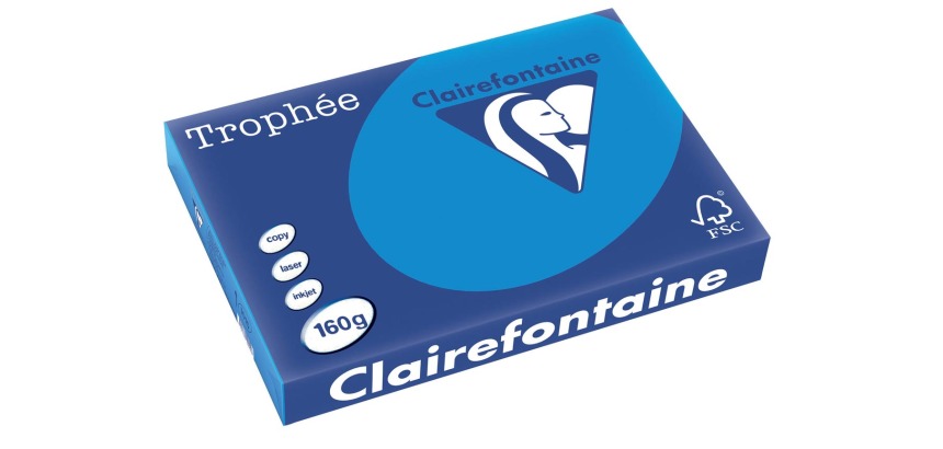 Clairefontaine Trophée Intens, gekleurd papier, A3, 160 g, 250 vel, turkoois
