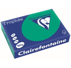 Clairefontaine Trophée Intens, papier couleur, A4, 160 g, 250 feuilles, vert sapin