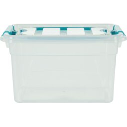 Whitefurze Carry Box boîte de rangement 13 litres, transparent avec poignées bleu