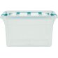 Whitefurze Carry Box boîte de rangement 13 litres, transparent avec poignées bleu