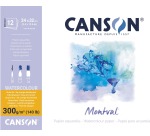 Montval papier aquarelle, blanc avec grain fin 300 g/m², ft 24 x 32 cm, bloc de 12 feuilles